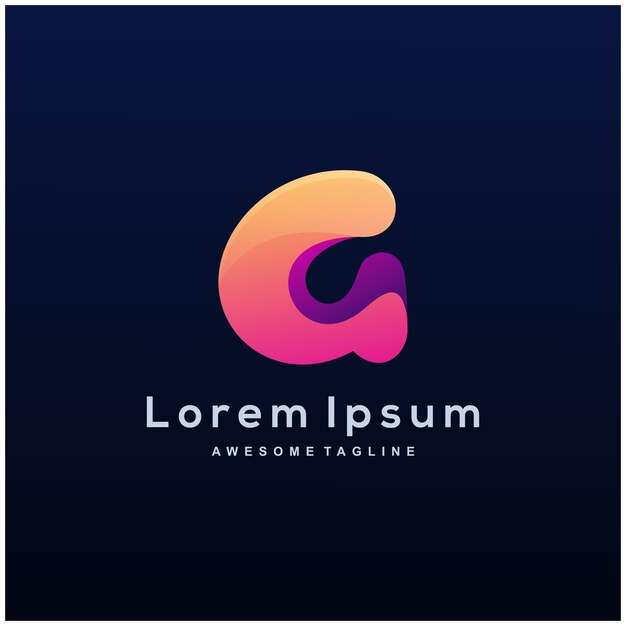 Una plantilla de logotipo de degradado colorido líquido de letra