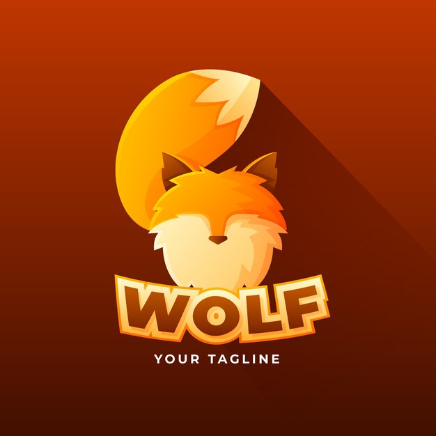 Plantilla de logotipo degradado creativo wolfpack