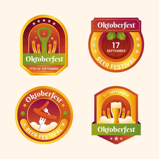 Plantilla de logotipo degradado para el festival oktoberfest