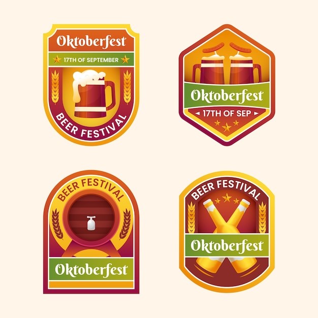 Vector gratuito plantilla de logotipo degradado para el festival oktoberfest