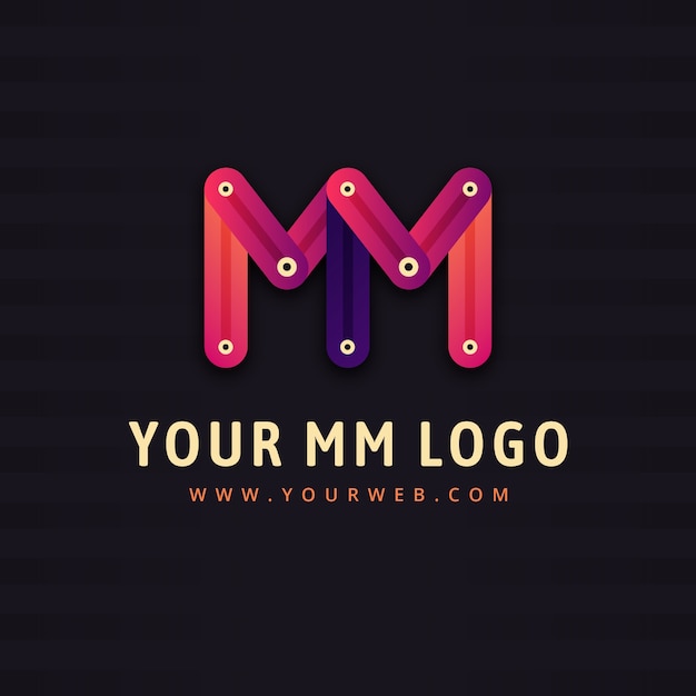 Vector gratuito plantilla de logotipo degradado mm