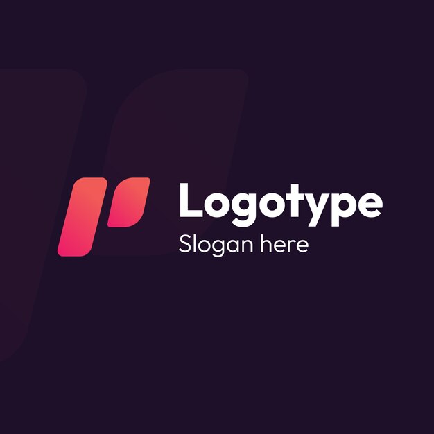 Plantilla de logotipo degradado p