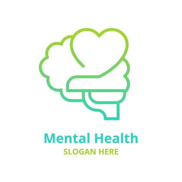 Plantilla de logotipo degradado de salud mental