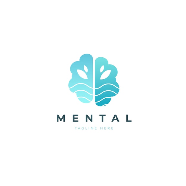 Plantilla de logotipo degradado de salud mental