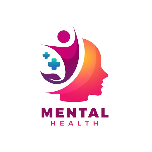 Plantilla de logotipo degradado de salud mental