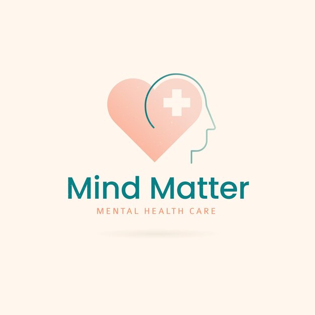 Plantilla de logotipo degradado de salud mental