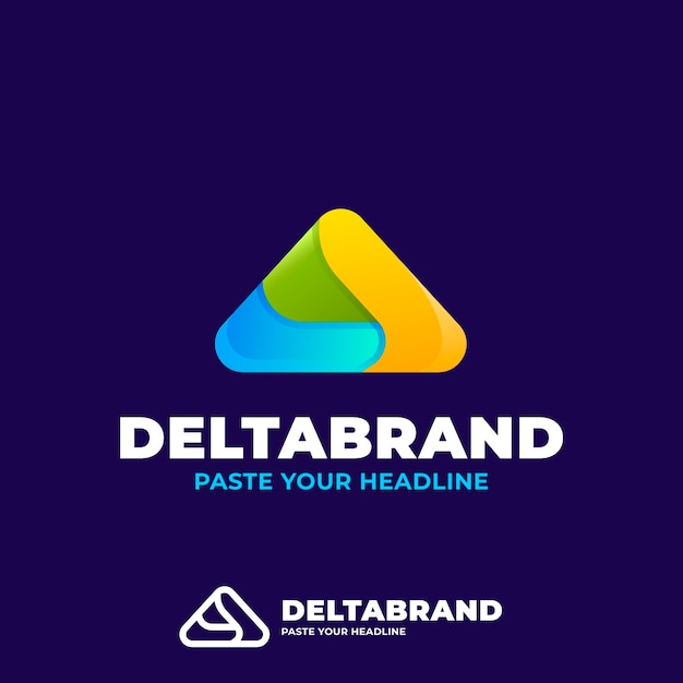 Vector gratuito plantilla de logotipo delta degradado