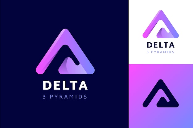 Vector gratuito plantilla de logotipo delta degradado