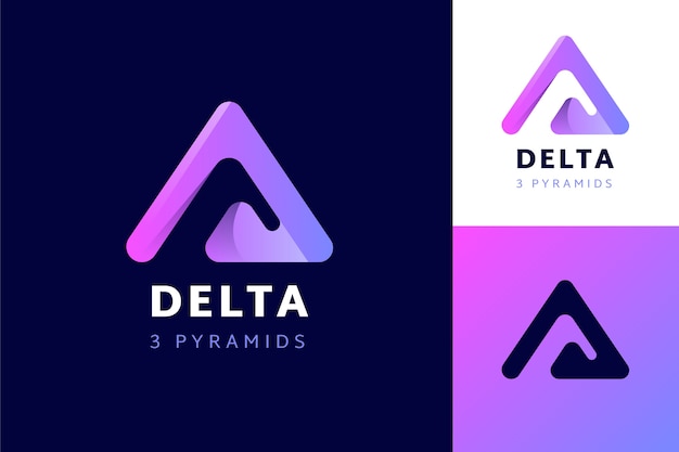 Plantilla de logotipo delta degradado