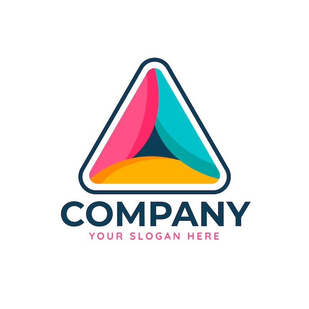 Plantilla de logotipo delta de diseño plano