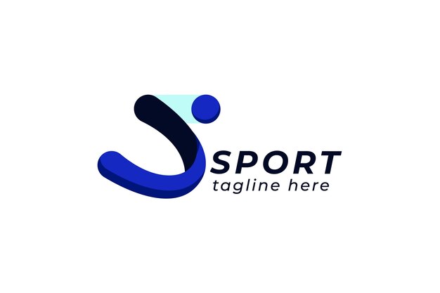 Plantilla de logotipo deportivo con símbolo abstracto