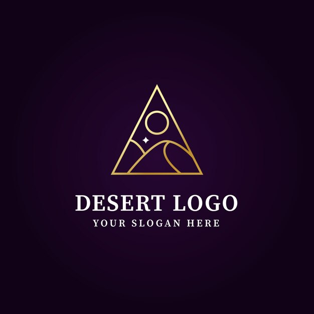 Plantilla de logotipo de desierto degradado