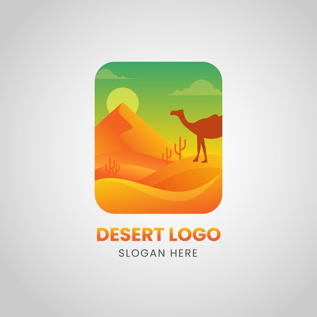Plantilla de logotipo de desierto degradado