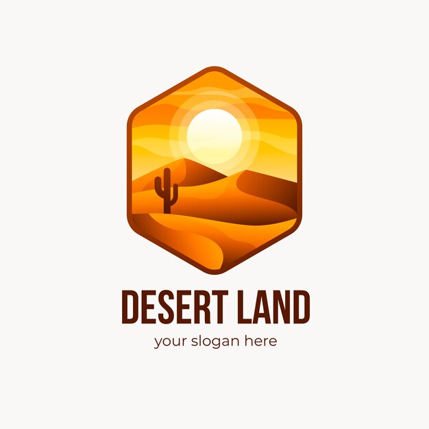 Plantilla de logotipo de desierto degradado