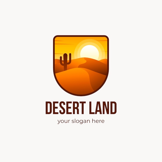 Plantilla de logotipo de desierto degradado
