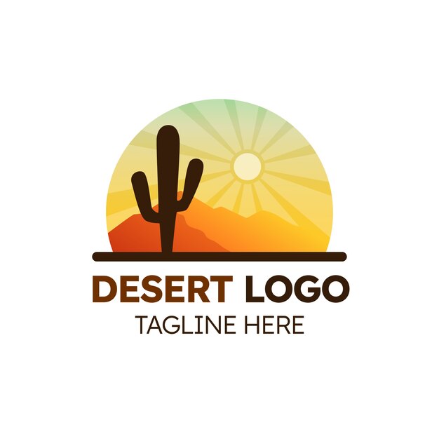 Plantilla de logotipo de desierto degradado