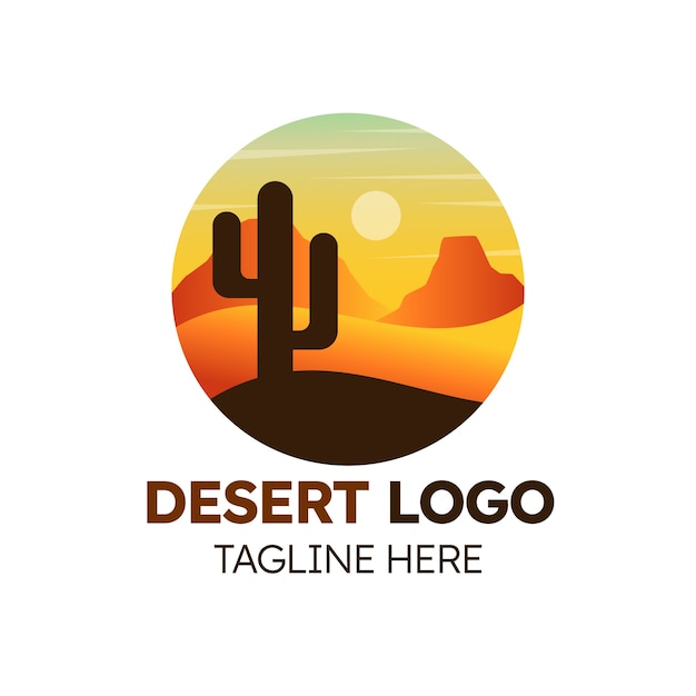 Plantilla de logotipo de desierto degradado