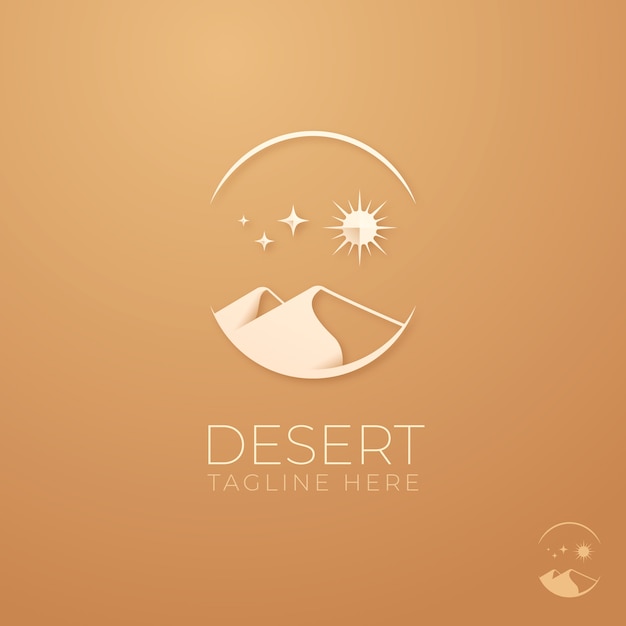 Plantilla de logotipo de desierto degradado