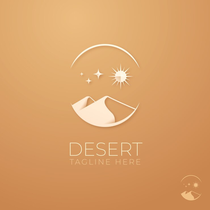 Vector gratuito plantilla de logotipo de desierto degradado