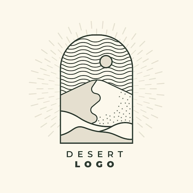 Vector gratuito plantilla de logotipo desierto dibujado a mano