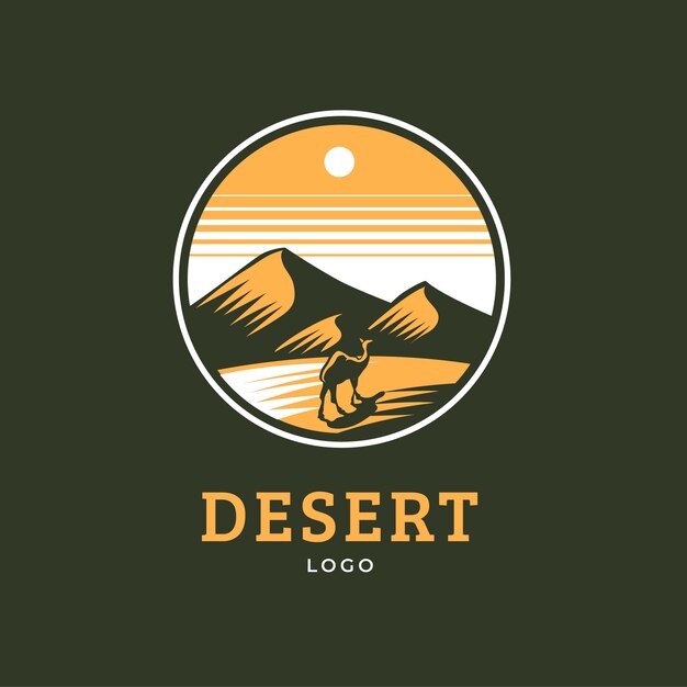 Plantilla de logotipo desierto dibujado a mano