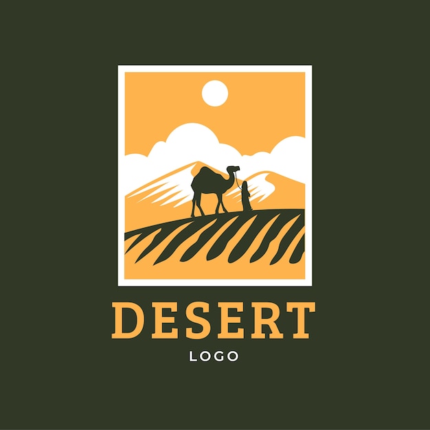 Vector gratuito plantilla de logotipo desierto dibujado a mano