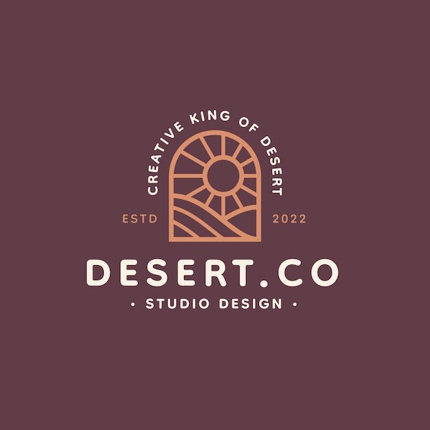 Plantilla de logotipo desierto dibujado a mano