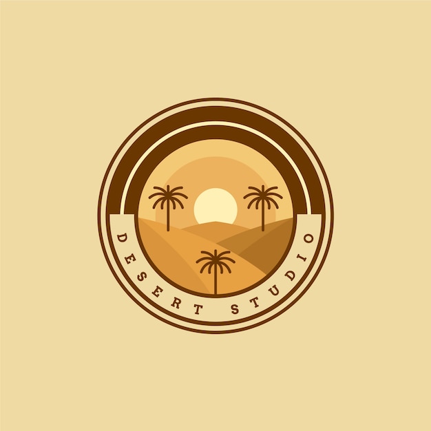 Vector gratuito plantilla de logotipo desierto dibujado a mano