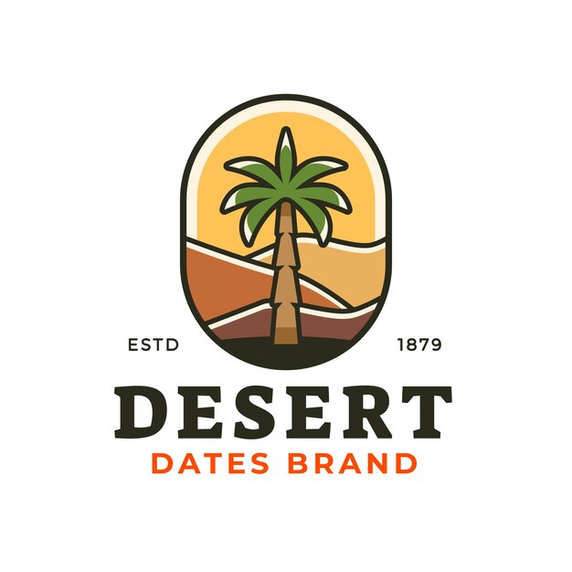 Plantilla de logotipo desierto dibujado a mano