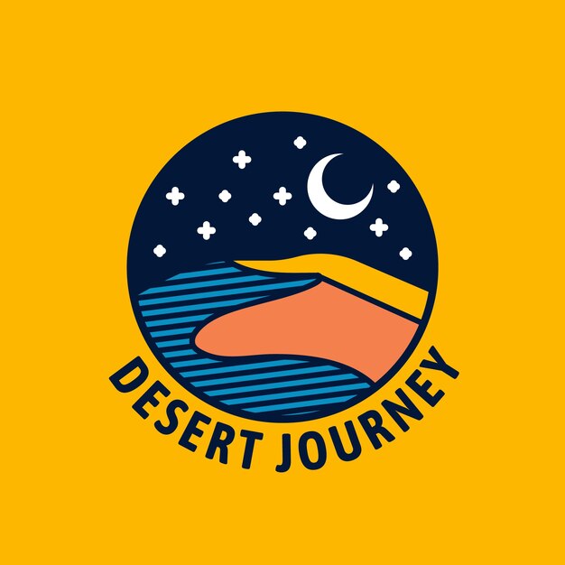Plantilla de logotipo de desierto de diseño plano