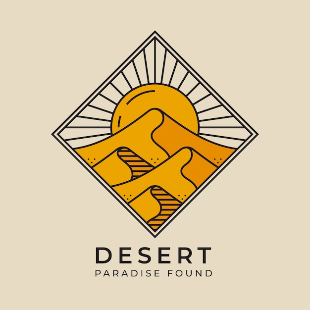 Plantilla de logotipo de desierto plano