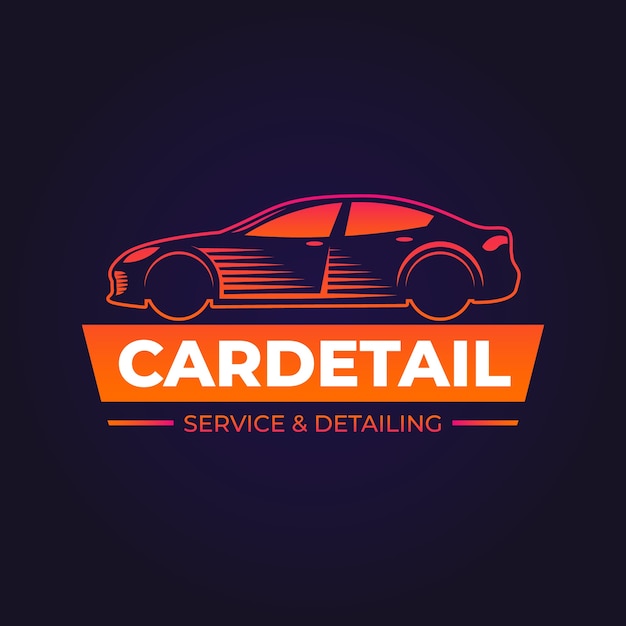 Vector gratuito plantilla de logotipo de detalle de coche degradado