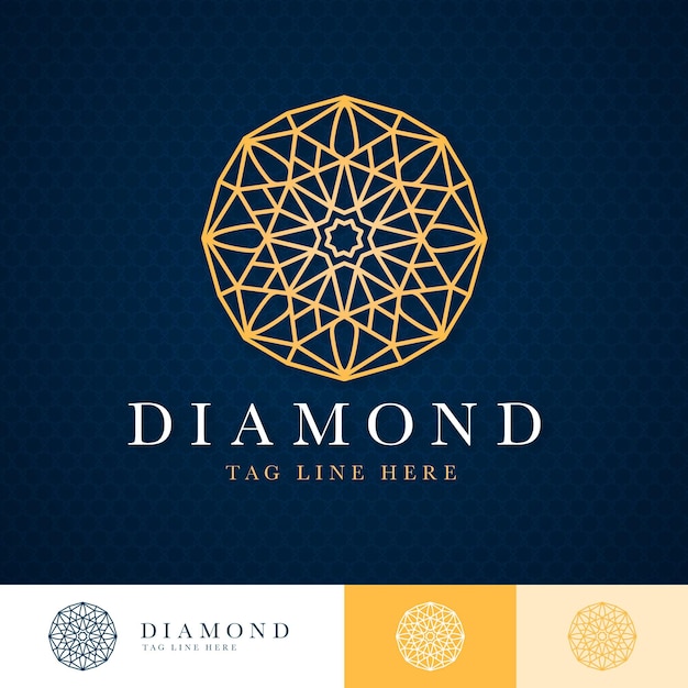 Plantilla de logotipo de diamante dorado