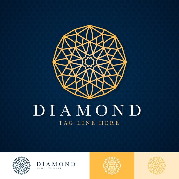 Plantilla de logotipo de diamante dorado