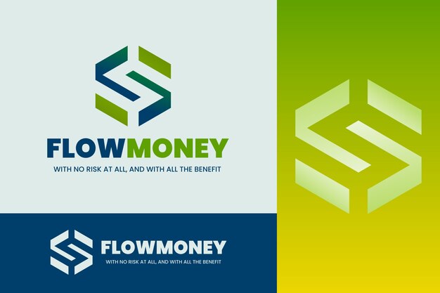 Plantilla de logotipo de dinero degradado