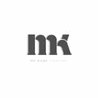 Vector gratuito plantilla de logotipo de diseño plano mk o km