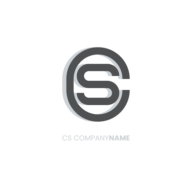 Plantilla de logotipo de diseño plano sc o cs