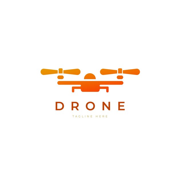 Plantilla de logotipo de drone degradado creativo