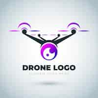 Vector gratuito plantilla de logotipo de drone degradado
