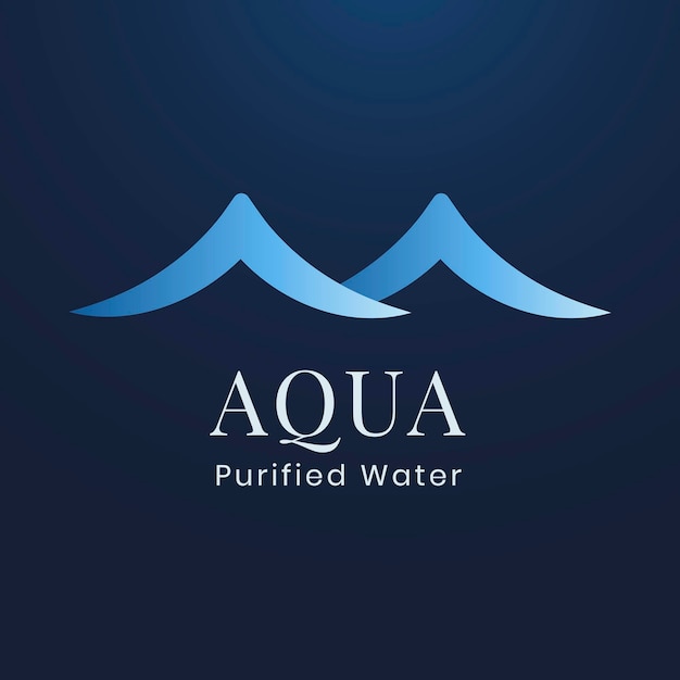 Plantilla de logotipo de empresa acuática, empresa de agua, vector de diseño plano azul creativo