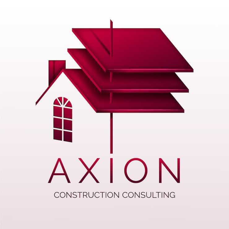 Vector gratuito plantilla de logotipo de empresa de construcción de degradado