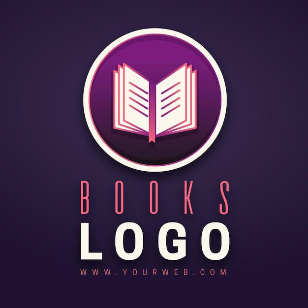 Vector gratuito plantilla de logotipo de empresa de libro degradado