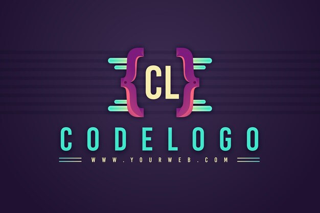 Plantilla de logotipo de empresa de programación degradada