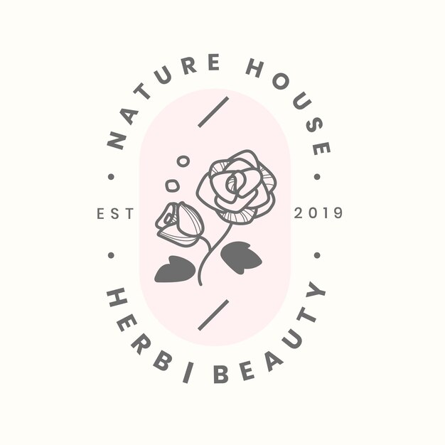 Plantilla de logotipo de empresa rosa, diseño floral para marcas de belleza