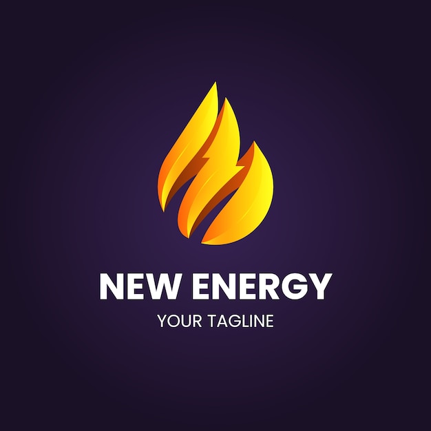 Vector gratuito plantilla de logotipo de energía degradada