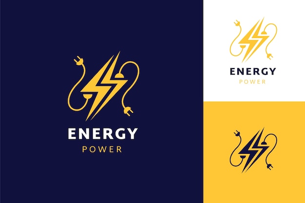 Plantilla de logotipo de energía dibujada a mano