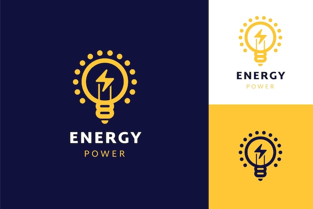 Plantilla de logotipo de energía dibujada a mano