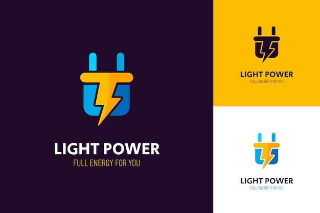 Vector gratuito plantilla de logotipo de energía de diseño plano