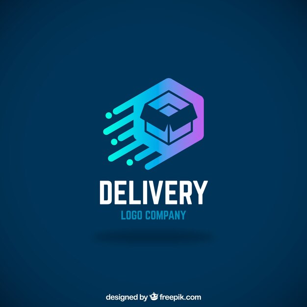 Plantilla de logotipo de envíos con efecto gradiente