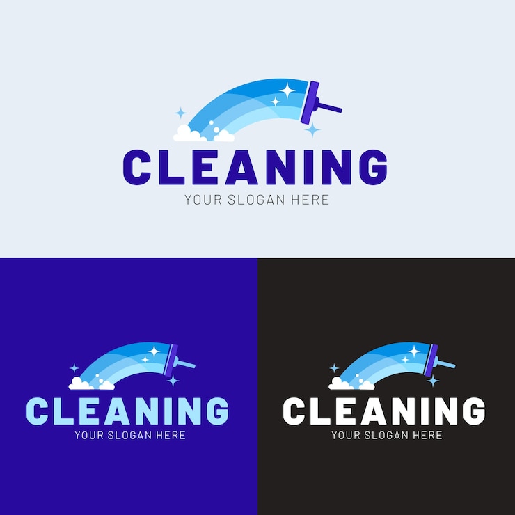 Vector gratuito plantilla de logotipo de escobilla de goma de diseño plano